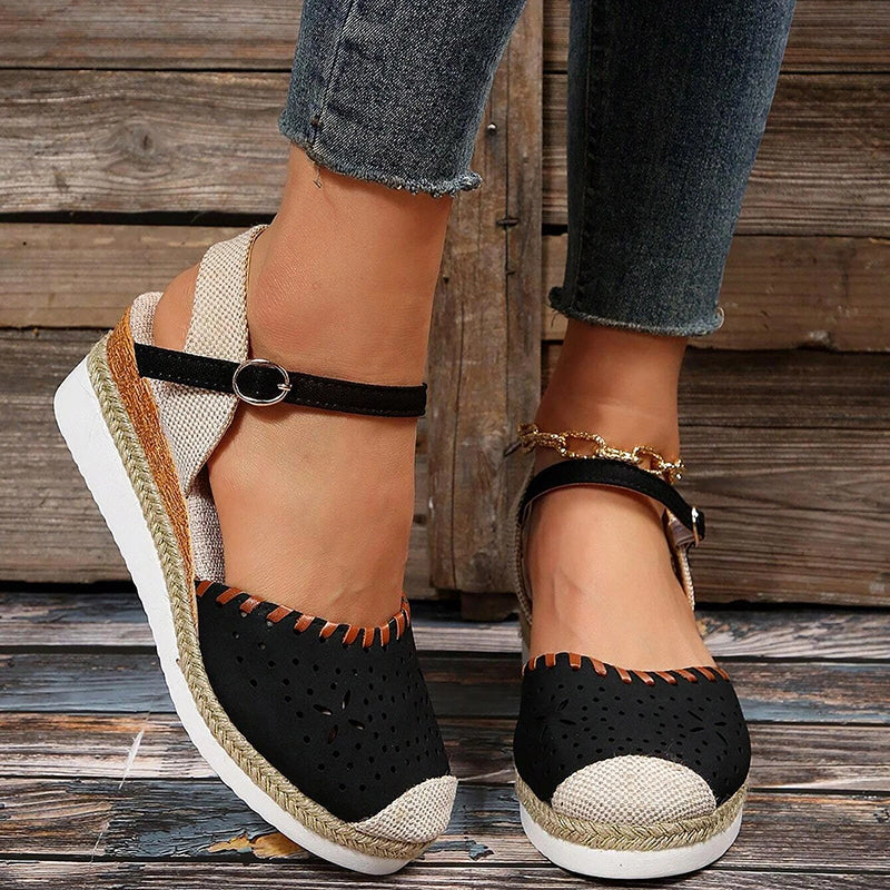 GS Wedge Sandaal | Luxe sleehak sandalen met wreef bandje voor dames