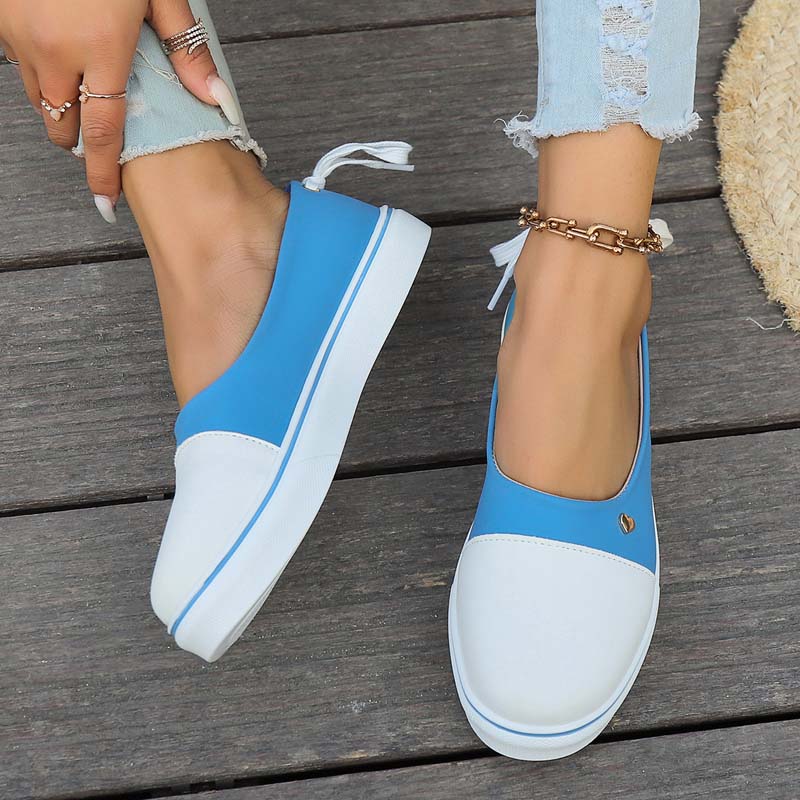 GS Slide Step | Leuke lage instap sneakers met veter hak voor dames