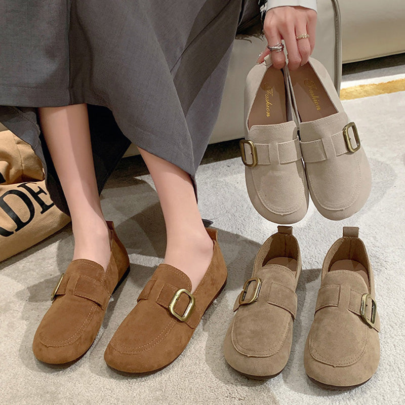 GS Slip-On Low | Comfortabele lage platte slip-on schoenen met gesp voor dames