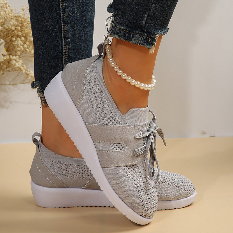 GS Knit Slide | Ademende mesh instap sneakers met veters voor dames