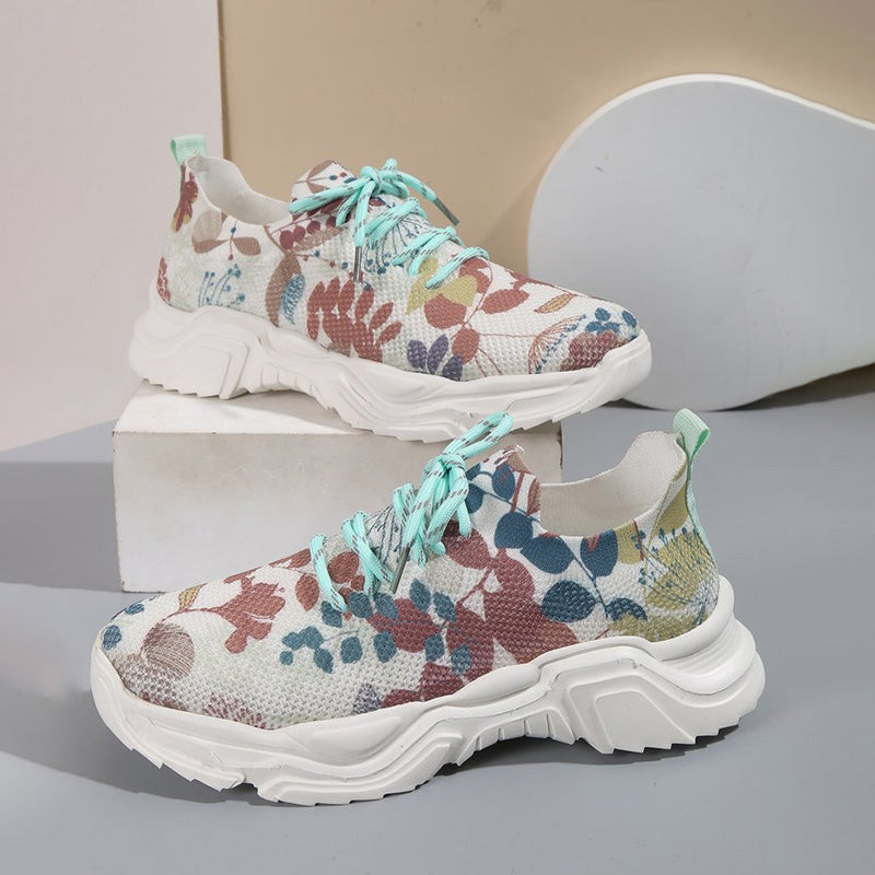GS Sneakers | Casual mesh sneakers met ergonomische zool en bloem details voor dames