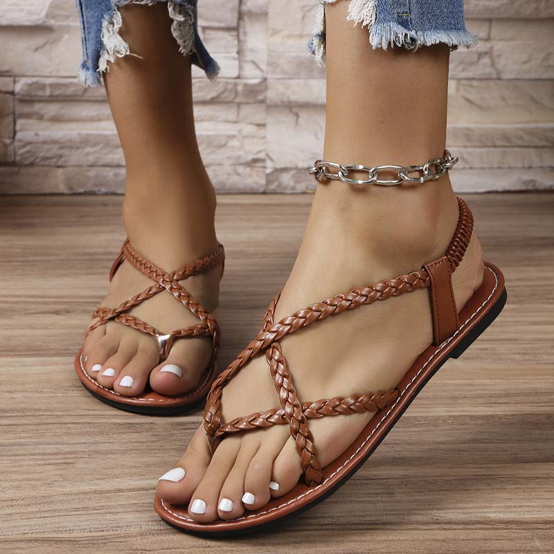 GS Slide | Luxe strand sandalen met gevlochten details voor dames