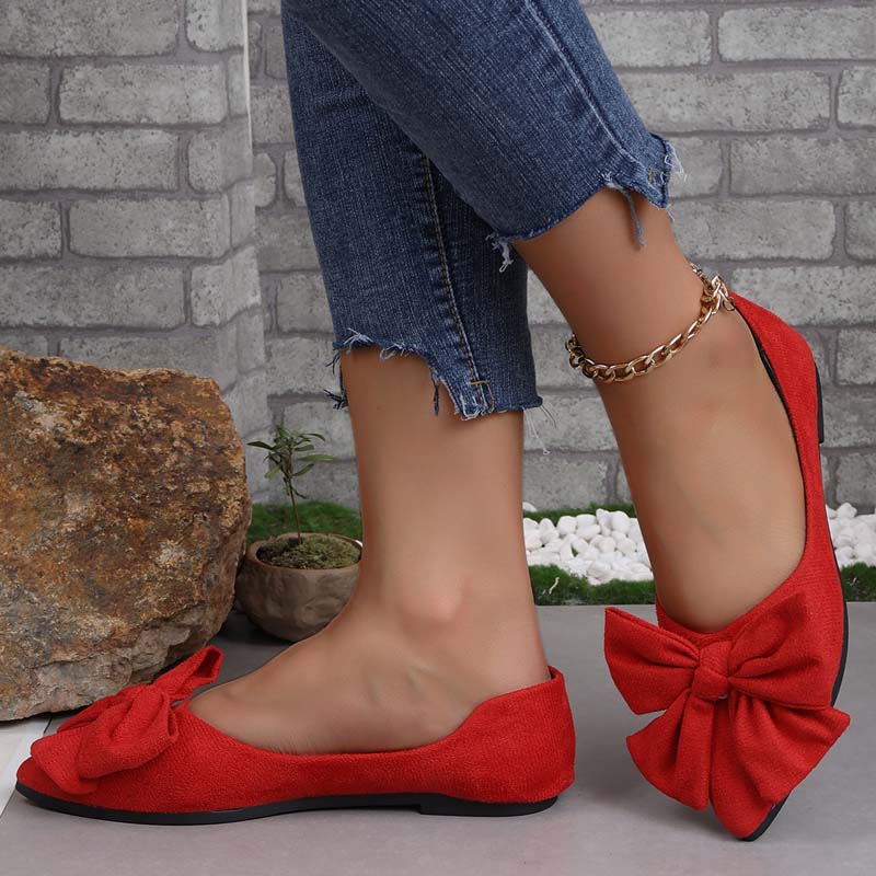GS Mule | Klassieke platte schoenen met spitse neus en strik voor dames