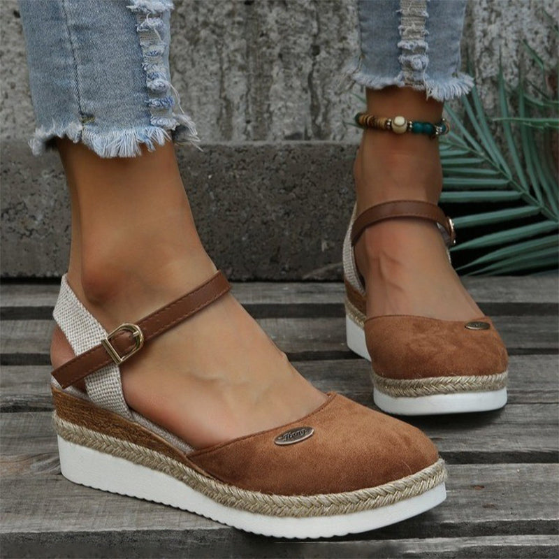 GS Slide | Modieuze keil sandalen met wreef bandje voor dames