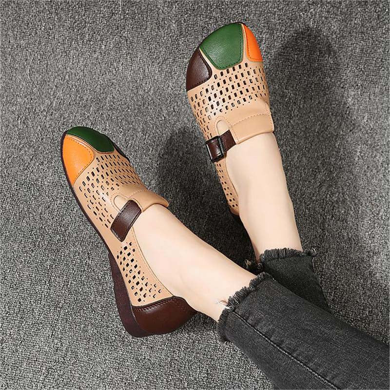 GS Slide | Luchtige sandalen met gesp en color block neus voor dames
