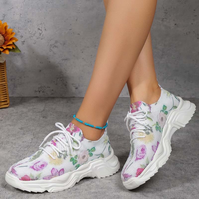GS Flower Walk | Brede sneakers met bloemenpatroon voor dames