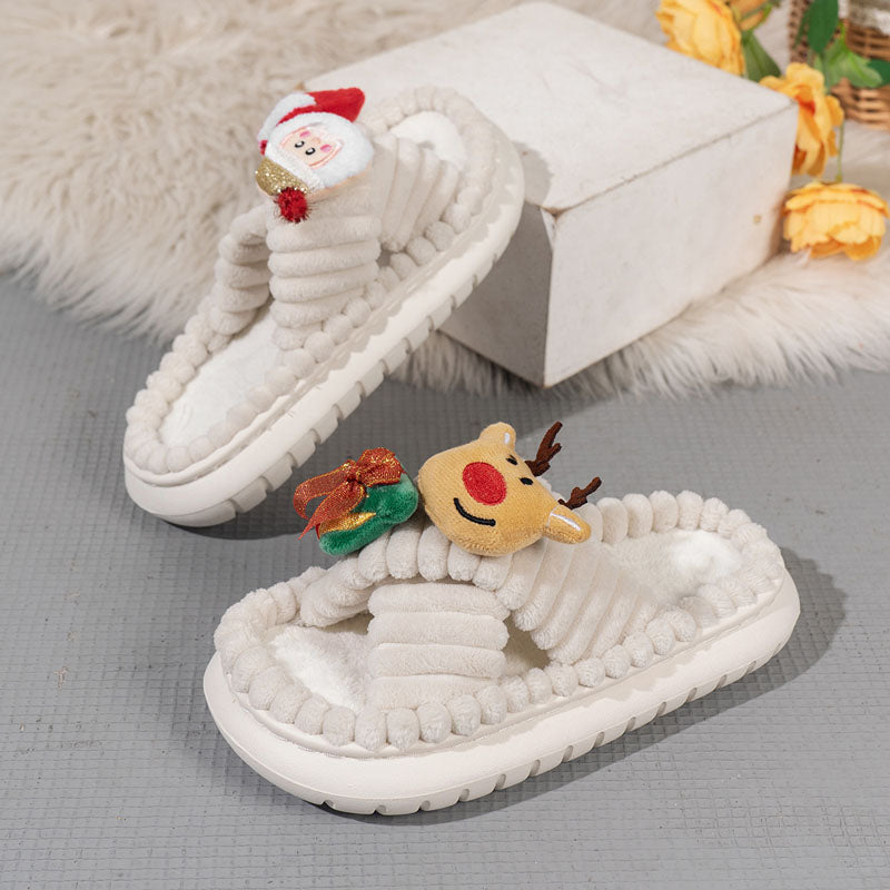 GS Pantoffel | Leuke warme pantoffels met kerst details voor dames