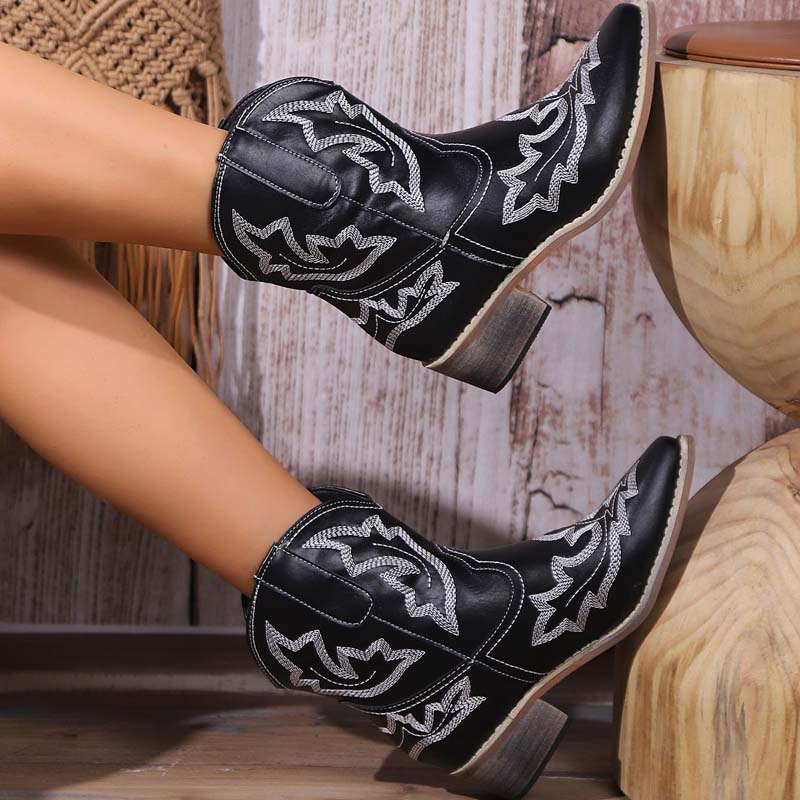 GS Laars | Cowboy boots met geborduurd detail voor dames
