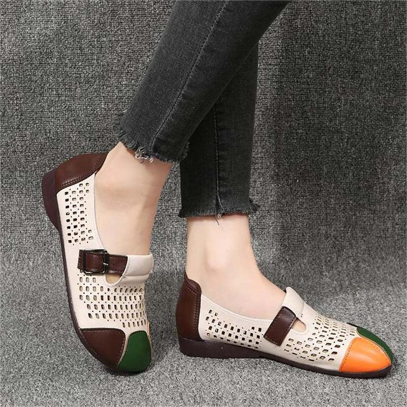 GS Slide | Luchtige sandalen met gesp en color block neus voor dames