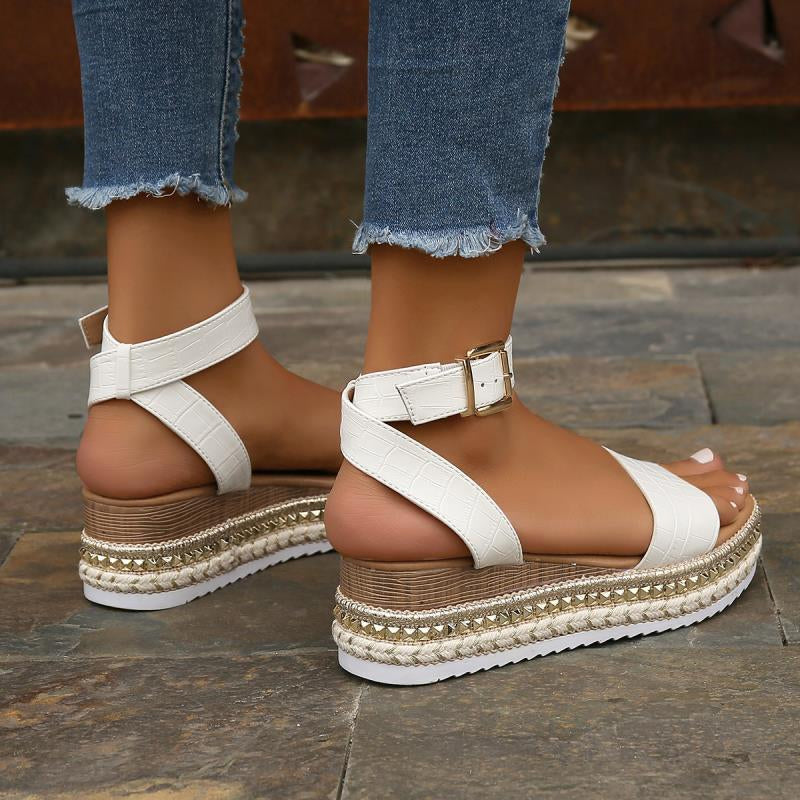 GS Platform Sandaal | Elegante platform sandalen met enkelbandje voor dames