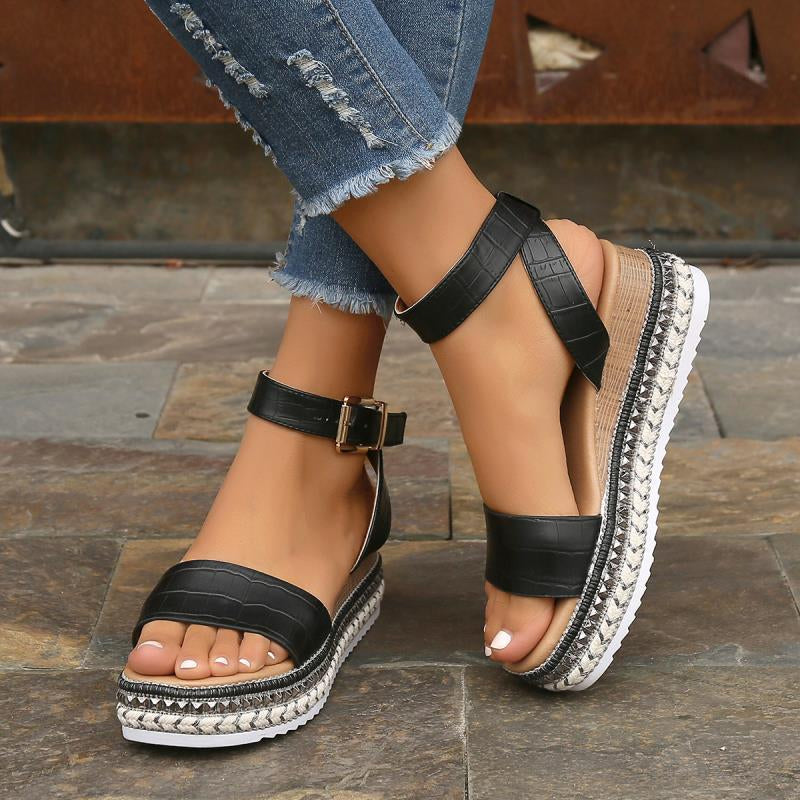 GS Platform Sandaal | Elegante platform sandalen met enkelbandje voor dames