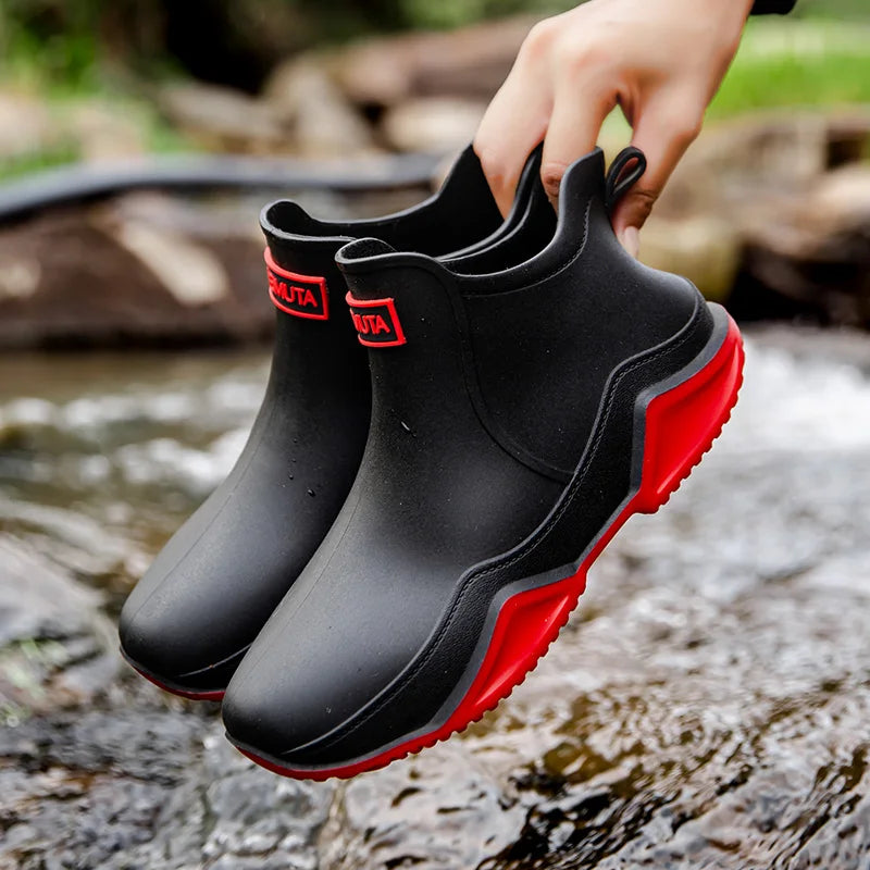 Regenlaarzen voor de herfst – Waterdichte halfhoge rubberlaarzen met antislipzool voor dames