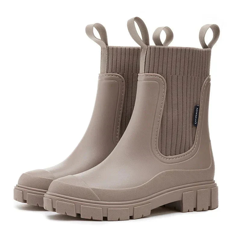 Regenlaarzen voor de herfst – Stijlvolle, warme, waterdichte rubberen laarzen met comfort voor dames