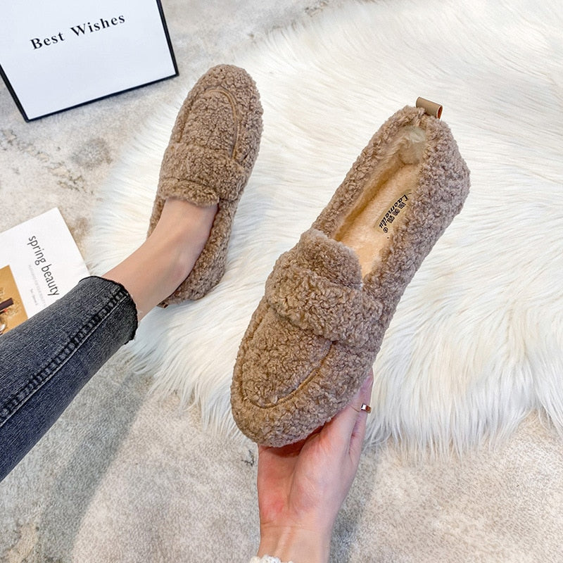 GS Pluche Loafers | Comfortabele platte damesschoenen met zachte zool