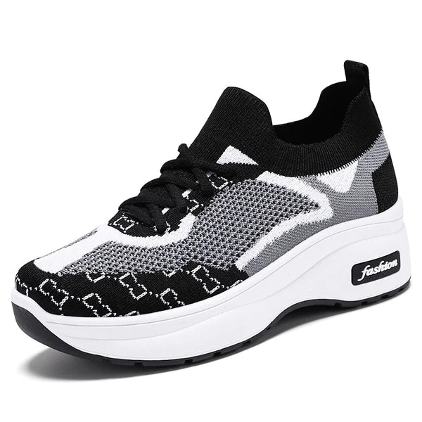 GS FlyKnit Run | Geweven sok sneakers met dikke ergonomische zool voor dames