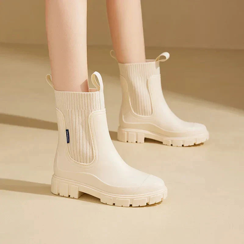 Regenlaarzen voor de herfst – Stijlvolle, warme, waterdichte rubberen laarzen met comfort voor dames
