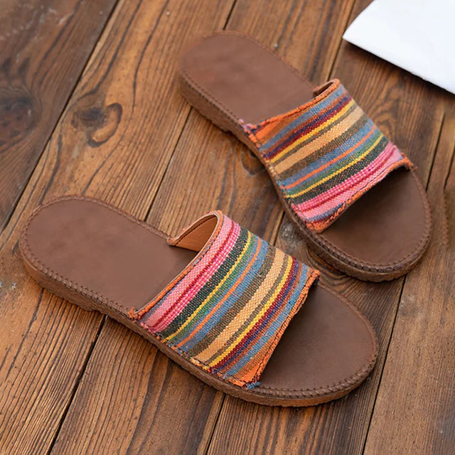 GS Slide Step | Leuke kleurrijke boho strand slippers voor dames