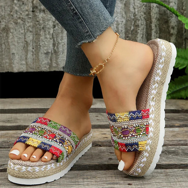 GS Slide | Luxe platform slippers met boho details voor dames