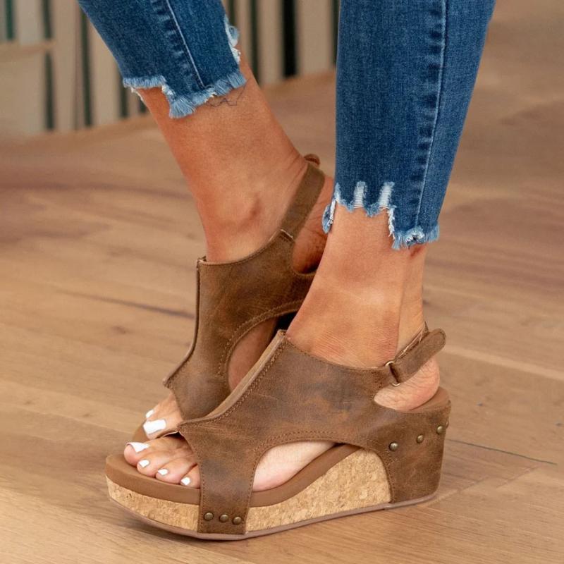 GS Platform Wedge | Comfortabele wedge sandalen met verstelbaar hiel bandje voor dames