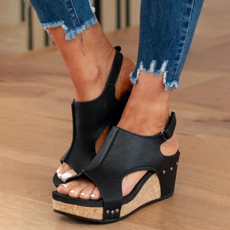 GS Platform Wedge | Comfortabele wedge sandalen met verstelbaar hiel bandje voor dames