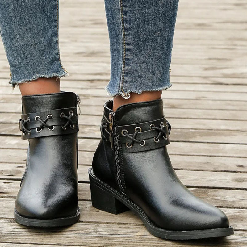 GS Laars | Lage vintage laarzen met ronde neus voor dames