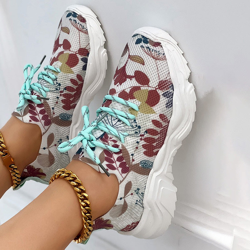 GS Sneakers | Casual mesh sneakers met ergonomische zool en bloem details voor dames