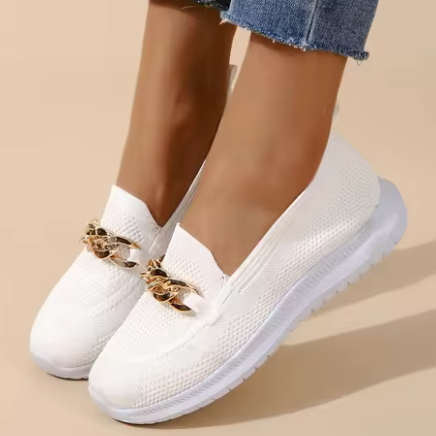 GS Slip-On Air | Ademende damesschoenen voor de zomer met gouden gesp