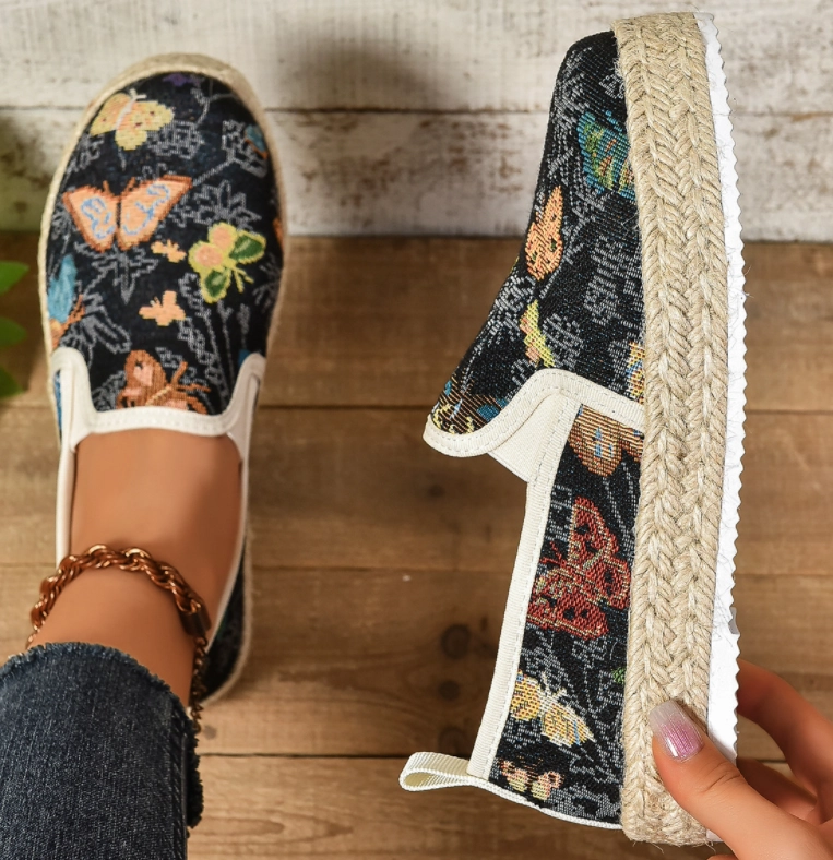 GS Platform Espadrilles | Vintage platform espadrilles met bloemenprint voor dames