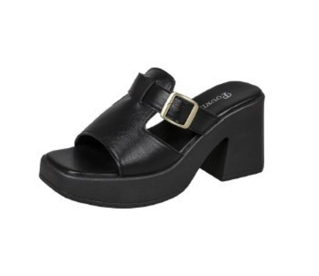 GS Slide | Luxe sandalen met blokhak en gesp detail voor dames