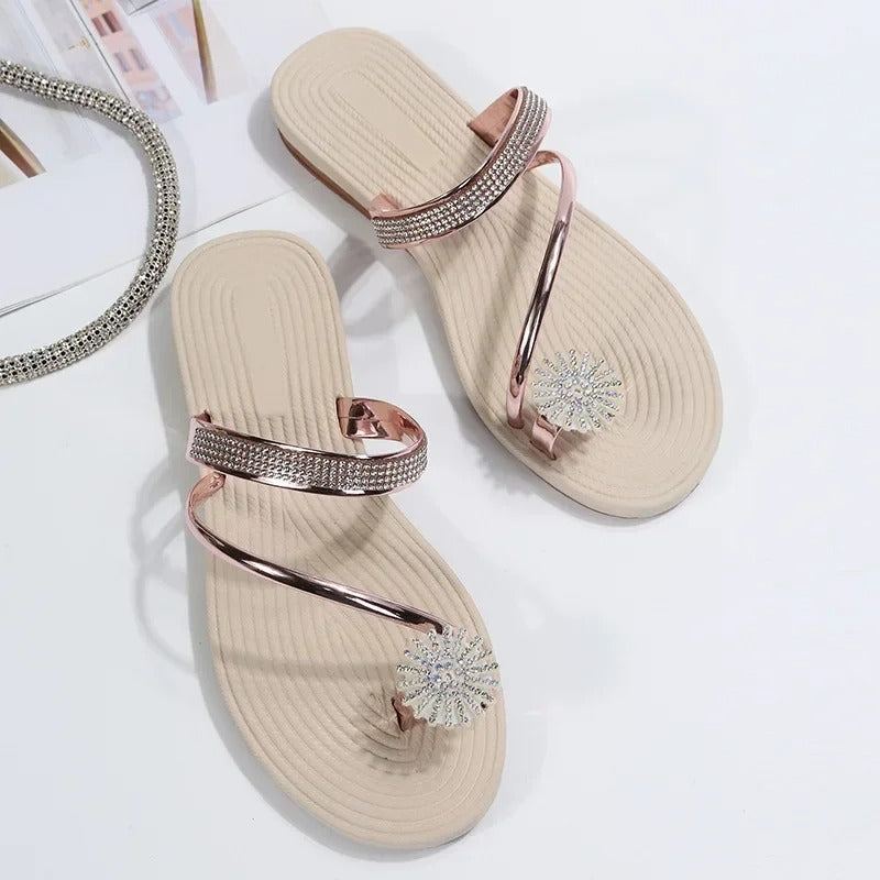 GS Slide | Minimalistische lichtgewicht sandalen met strass voor dames