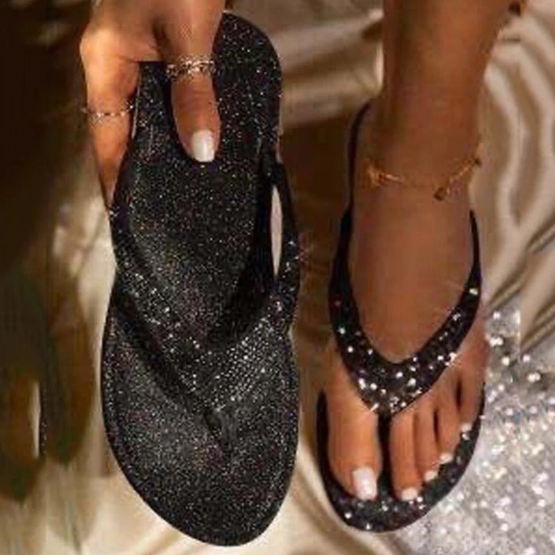 GS Flip-Flops | Luxe strand flip-flops met strass details voor dames